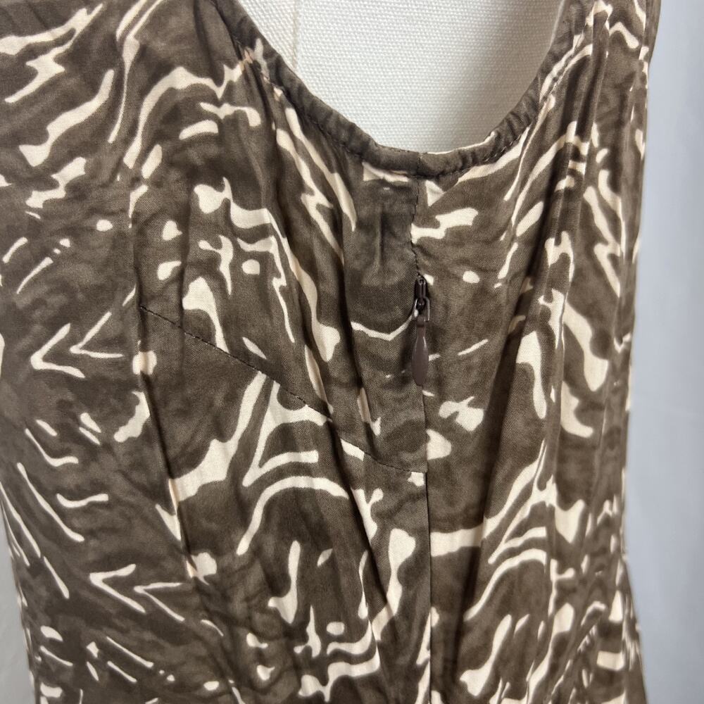 Sundance Dress Womens 12 Brown Animal Print Midi Handkerchief Hem Boho‎ Safari - Picture 3 of 10